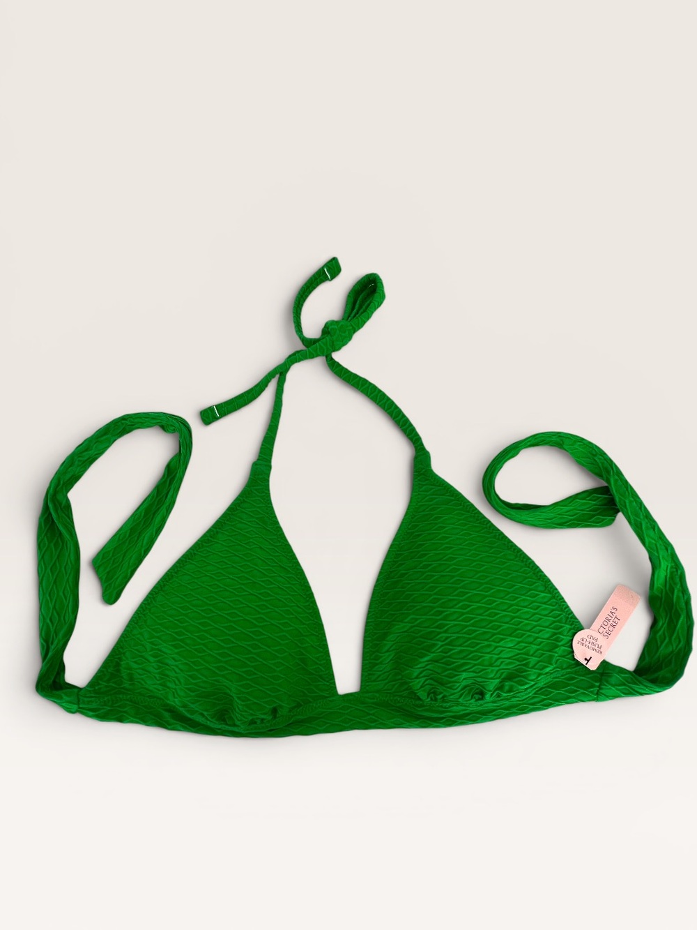 Victoria’s Secret Green Textured Triangle Bikini Top